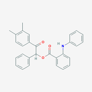 molecular formula C29H25NO3 B339016 2-(3,4-Dimethylphenyl)-2-oxo-1-phenylethyl 2-anilinobenzoate 