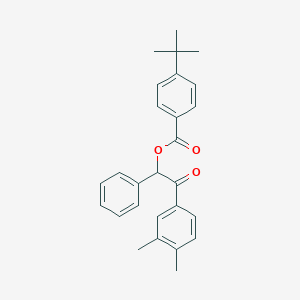 molecular formula C27H28O3 B339018 2-(3,4-Dimethylphenyl)-2-oxo-1-phenylethyl 4-tert-butylbenzoate 