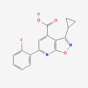 molecular formula C16H11FN2O3 B3390198 3-Cyclopropyl-6-(2-fluorophenyl)-[1,2]oxazolo[5,4-b]pyridine-4-carboxylic acid CAS No. 954277-06-6