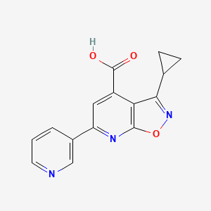 molecular formula C15H11N3O3 B3390227 3-Cyclopropyl-6-(pyridin-3-yl)-[1,2]oxazolo[5,4-b]pyridine-4-carboxylic acid CAS No. 954574-15-3