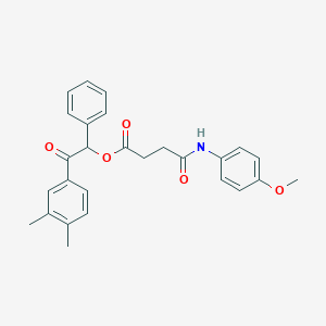 molecular formula C27H27NO5 B339024 2-(3,4-Dimethylphenyl)-2-oxo-1-phenylethyl 4-(4-methoxyanilino)-4-oxobutanoate 