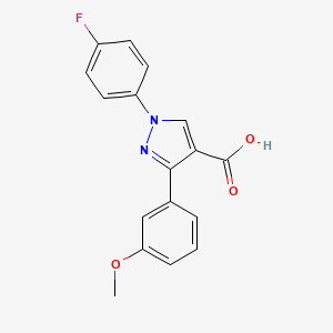 molecular formula C17H13FN2O3 B3390247 1-(4-fluorophenyl)-3-(3-methoxyphenyl)-1H-pyrazole-4-carboxylic acid CAS No. 956198-12-2