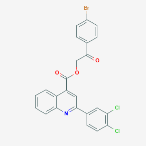 molecular formula C24H14BrCl2NO3 B339025 2-(4-Bromophenyl)-2-oxoethyl 2-(3,4-dichlorophenyl)-4-quinolinecarboxylate 