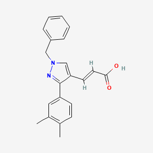 (E)-3-[1-benzyl-3-(3,4-dimethylphenyl)pyrazol-4-yl]prop-2-enoic acid