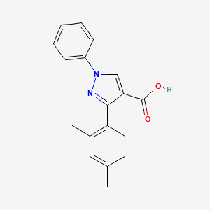 molecular formula C18H16N2O2 B3390258 3-(2,4-dimethylphenyl)-1-phenyl-1H-pyrazole-4-carboxylic acid CAS No. 956386-17-7