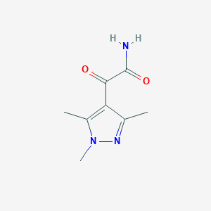 molecular formula C8H11N3O2 B3390262 2-oxo-2-(trimethyl-1H-pyrazol-4-yl)acetamide CAS No. 956438-59-8