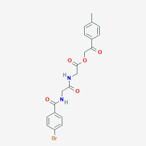 molecular formula C20H19BrN2O5 B339029 2-(4-Methylphenyl)-2-oxoethyl ({[(4-bromobenzoyl)amino]acetyl}amino)acetate 