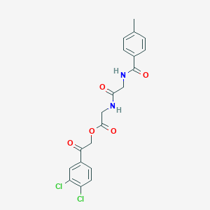 molecular formula C20H18Cl2N2O5 B339032 2-(3,4-Dichlorophenyl)-2-oxoethyl ({[(4-methylbenzoyl)amino]acetyl}amino)acetate 
