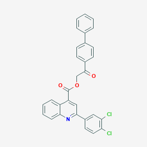 molecular formula C30H19Cl2NO3 B339034 2-[1,1'-Biphenyl]-4-yl-2-oxoethyl 2-(3,4-dichlorophenyl)-4-quinolinecarboxylate 