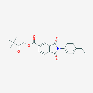 molecular formula C23H23NO5 B339035 3,3-Dimethyl-2-oxobutyl 2-(4-ethylphenyl)-1,3-dioxo-5-isoindolinecarboxylate 