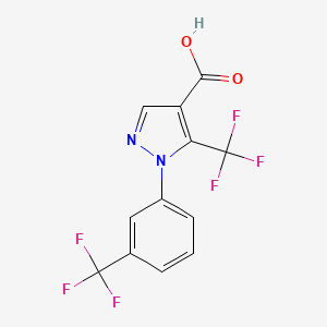 molecular formula C12H6F6N2O2 B3390404 5-(trifluoromethyl)-1-[3-(trifluoromethyl)phenyl]-1H-pyrazole-4-carboxylic acid CAS No. 98534-85-1