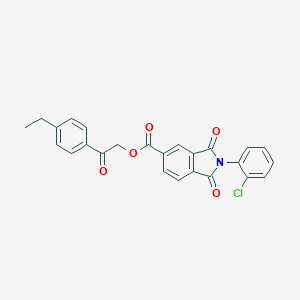 molecular formula C25H18ClNO5 B339044 2-(4-Ethylphenyl)-2-oxoethyl 2-(2-chlorophenyl)-1,3-dioxo-5-isoindolinecarboxylate 