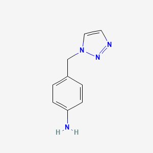 molecular formula C9H10N4 B3390470 Benzenamine, 4-(1H-1,2,3-triazol-1-ylmethyl)- CAS No. 99590-26-8