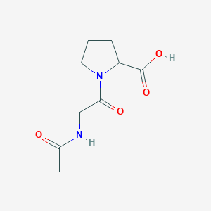 molecular formula C9H14N2O4 B3390472 1-(2-Acetamidoacetyl)pyrrolidine-2-carboxylic acid CAS No. 99783-45-6