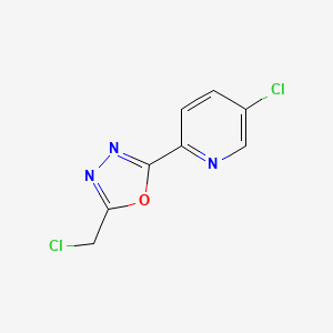 molecular formula C8H5Cl2N3O B3390498 2-(Chloromethyl)-5-(5-chloropyridin-2-yl)-1,3,4-oxadiazole CAS No. 1009562-61-1