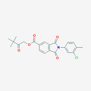 molecular formula C22H20ClNO5 B339050 3,3-Dimethyl-2-oxobutyl 2-(3-chloro-4-methylphenyl)-1,3-dioxo-5-isoindolinecarboxylate 