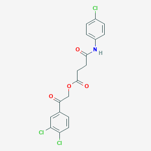 molecular formula C18H14Cl3NO4 B339054 2-(3,4-Dichlorophenyl)-2-oxoethyl 4-(4-chloroanilino)-4-oxobutanoate 