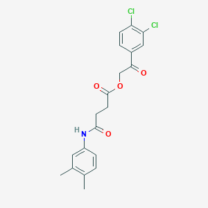 molecular formula C20H19Cl2NO4 B339055 2-(3,4-Dichlorophenyl)-2-oxoethyl 4-(3,4-dimethylanilino)-4-oxobutanoate 
