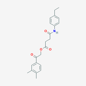 molecular formula C22H25NO4 B339057 2-(3,4-Dimethylphenyl)-2-oxoethyl 4-(4-ethylanilino)-4-oxobutanoate 