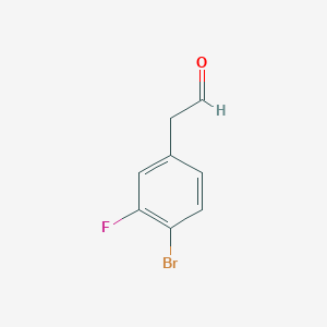 molecular formula C8H6BrFO B3390586 2-(4-Bromo-3-fluorophenyl)acetaldehyde CAS No. 109346-85-2