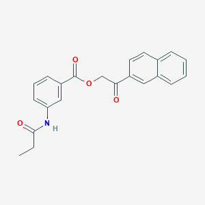 molecular formula C22H19NO4 B339059 2-(2-Naphthyl)-2-oxoethyl 3-(propionylamino)benzoate 