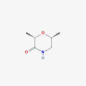 molecular formula C6H11NO2 B3390668 (2S,6R)-2,6-dimethylmorpholin-3-one CAS No. 117465-54-0