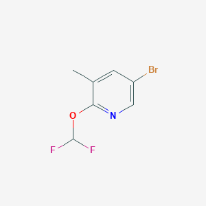 molecular formula C7H6BrF2NO B3390745 Pyridine, 5-bromo-2-(difluoromethoxy)-3-methyl- CAS No. 1214337-94-6