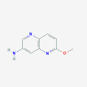 molecular formula C9H9N3O B3390784 6-甲氧基-1,5-萘啶-3-胺 CAS No. 1236221-93-4