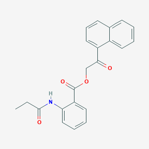 molecular formula C22H19NO4 B339080 2-(1-Naphthyl)-2-oxoethyl 2-(propionylamino)benzoate 