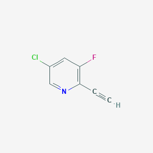 molecular formula C7H3ClFN B3390882 5-Chloro-2-ethynyl-3-fluoropyridine CAS No. 1256808-79-3