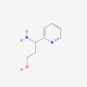 molecular formula C8H12N2O B3390927 3-Amino-3-(2-pyridyl)-1-propanol CAS No. 1270470-82-0