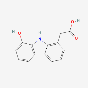 molecular formula C14H11NO3 B3390954 9H-Carbazole-1-acetic acid, 8-hydroxy- CAS No. 131023-45-5