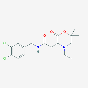 N-(3,4-Dichlorobenzyl)-2-(4-ethyl-6,6-dimethyl-2-oxomorpholin-3-yl)acetamide
