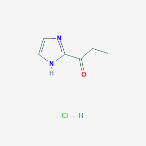 molecular formula C6H9ClN2O B3390979 1-(1H-imidazol-2-yl)propan-1-one;hydrochloride CAS No. 1314916-37-4