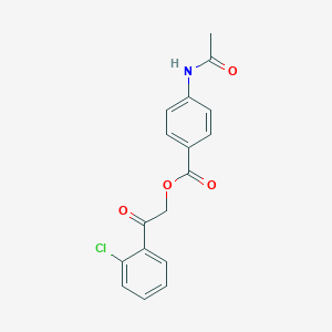 molecular formula C17H14ClNO4 B339098 2-(2-Chlorophenyl)-2-oxoethyl 4-(acetylamino)benzoate 