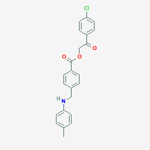 molecular formula C23H20ClNO3 B339100 2-(4-Chlorophenyl)-2-oxoethyl 4-(4-toluidinomethyl)benzoate 