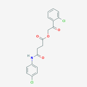 molecular formula C18H15Cl2NO4 B339101 2-(2-Chlorophenyl)-2-oxoethyl 4-(4-chloroanilino)-4-oxobutanoate 