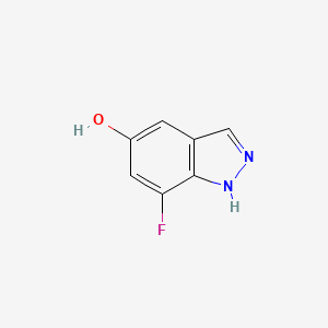 molecular formula C7H5FN2O B3391043 1h-Indazol-5-ol,7-fluoro- CAS No. 1352393-98-6