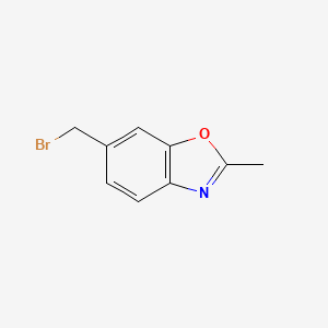 molecular formula C9H8BrNO B3391054 Benzoxazole, 6-(bromomethyl)-2-methyl- CAS No. 136663-55-3