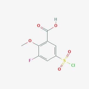 molecular formula C8H6ClFO5S B3391072 5-(Chlorosulfonyl)-3-fluoro-2-methoxybenzoic acid CAS No. 1375471-82-1