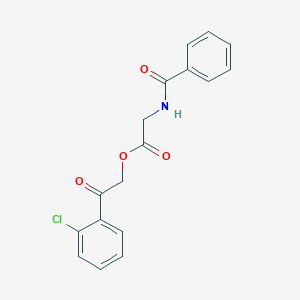molecular formula C17H14ClNO4 B339108 2-(2-Chlorophenyl)-2-oxoethyl (benzoylamino)acetate 