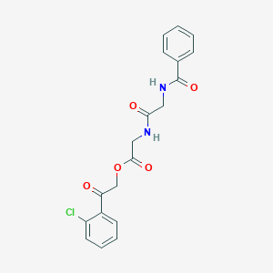 molecular formula C19H17ClN2O5 B339109 2-(2-Chlorophenyl)-2-oxoethyl {[(benzoylamino)acetyl]amino}acetate 