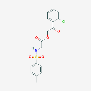 molecular formula C17H16ClNO5S B339110 2-(2-Chlorophenyl)-2-oxoethyl {[(4-methylphenyl)sulfonyl]amino}acetate 