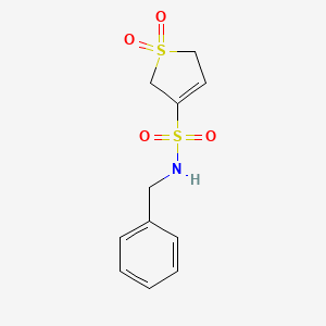 molecular formula C11H13NO4S2 B3391107 N-benzyl-1,1-dioxo-2,5-dihydro-1$l^{6}-thiophene-3-sulfonamide CAS No. 1384428-04-9