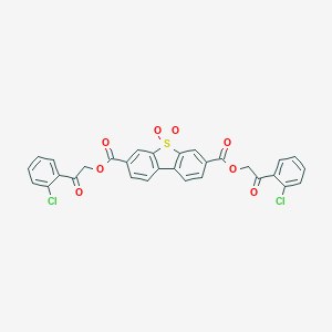molecular formula C30H18Cl2O8S B339111 Bis[2-(2-chlorophenyl)-2-oxoethyl] dibenzo[b,d]thiophene-3,7-dicarboxylate 5,5-dioxide 