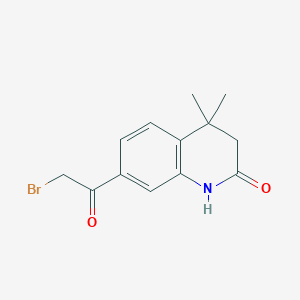 molecular formula C13H14BrNO2 B3391112 7-(2-bromoacetyl)-4,4-dimethyl-3,4-dihydroquinolin-2(1H)-one CAS No. 1392286-50-8