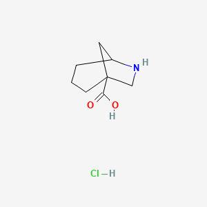 molecular formula C8H14ClNO2 B3391120 6-Azabicyclo[3.2.1]octane-1-carboxylic acid hydrochloride CAS No. 1394041-70-3