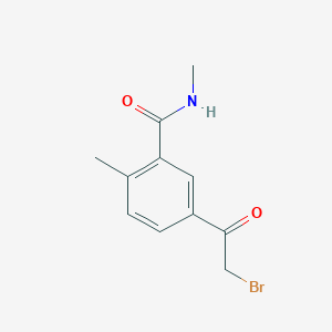 molecular formula C11H12BrNO2 B3391141 5-(bromoacetyl)-N,2-dimethylbenzamide CAS No. 1421923-02-5
