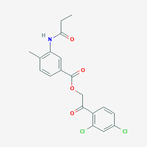 molecular formula C19H17Cl2NO4 B339115 2-(2,4-Dichlorophenyl)-2-oxoethyl 4-methyl-3-(propionylamino)benzoate 