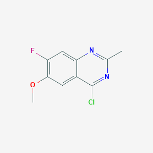 molecular formula C10H8ClFN2O B3391177 Quinazoline, 4-chloro-7-fluoro-6-methoxy-2-methyl- CAS No. 1444348-44-0